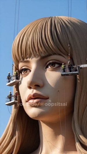 BLACKPINK Lisa’s 300ft Statue Stuns Seoul – Fans Go Wild!_1080p
