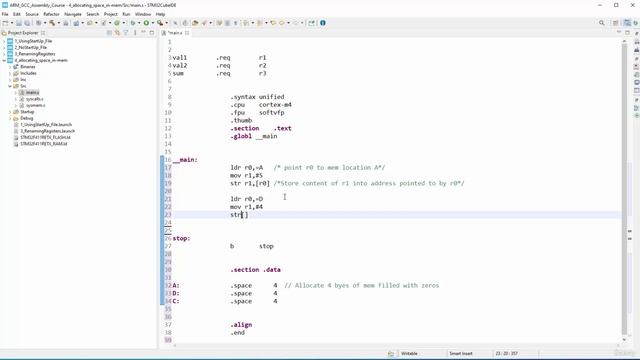 Section 3- Assembler Rules and Directives, Lecture 18- Programming - Allocating space in memory wit смотреть онлайн