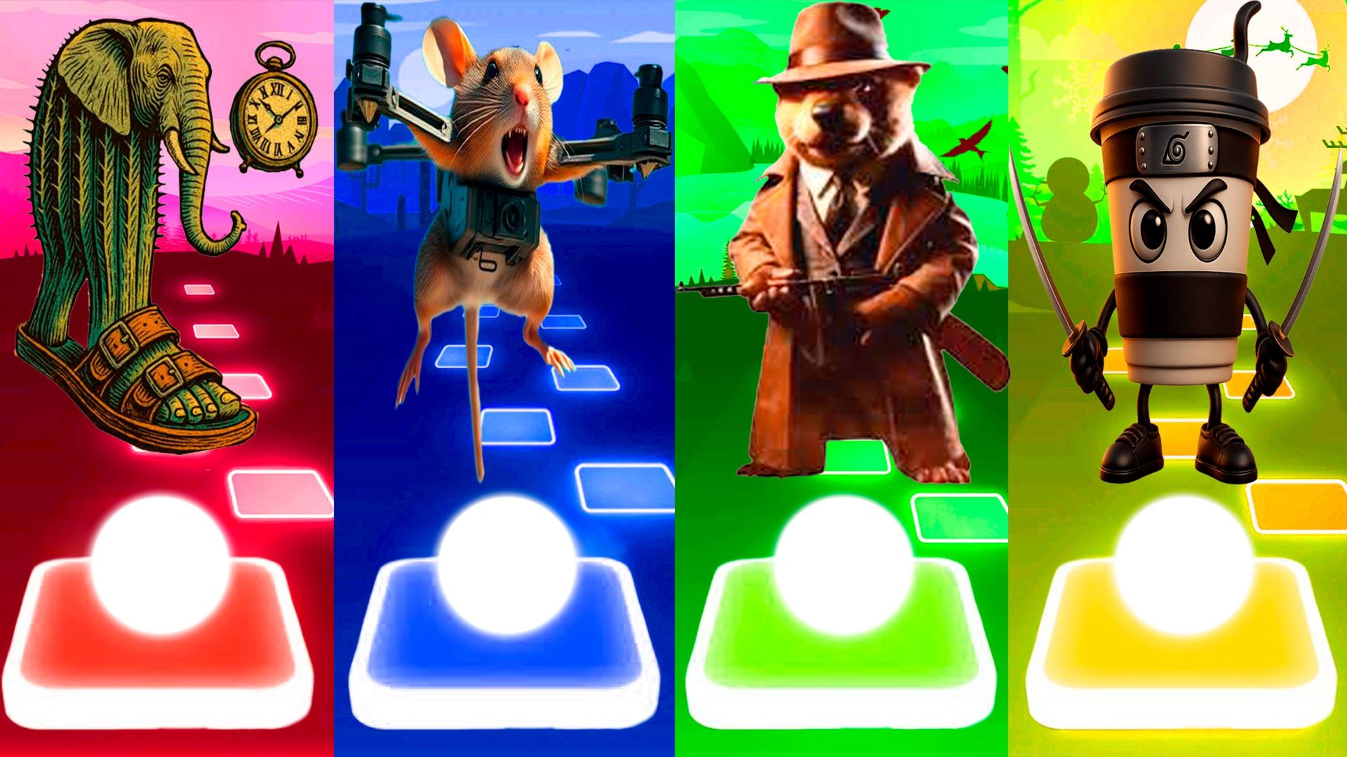 ЛИРИЛИ ЛАРИЛА 🆚 МАУСИНИ КВОДРОКОПТИНИ 🆚 БОБРИТО БАНДИТО 🆚 КАПУЧИНО АССАСИНО | Tiles Hop №245 смотреть онлайн