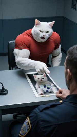 Папа-кот в образе девочки-кролика спасает котёнка#котята #план по спасению котят