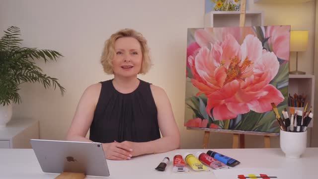 Рисуем большие цветы акрилом
