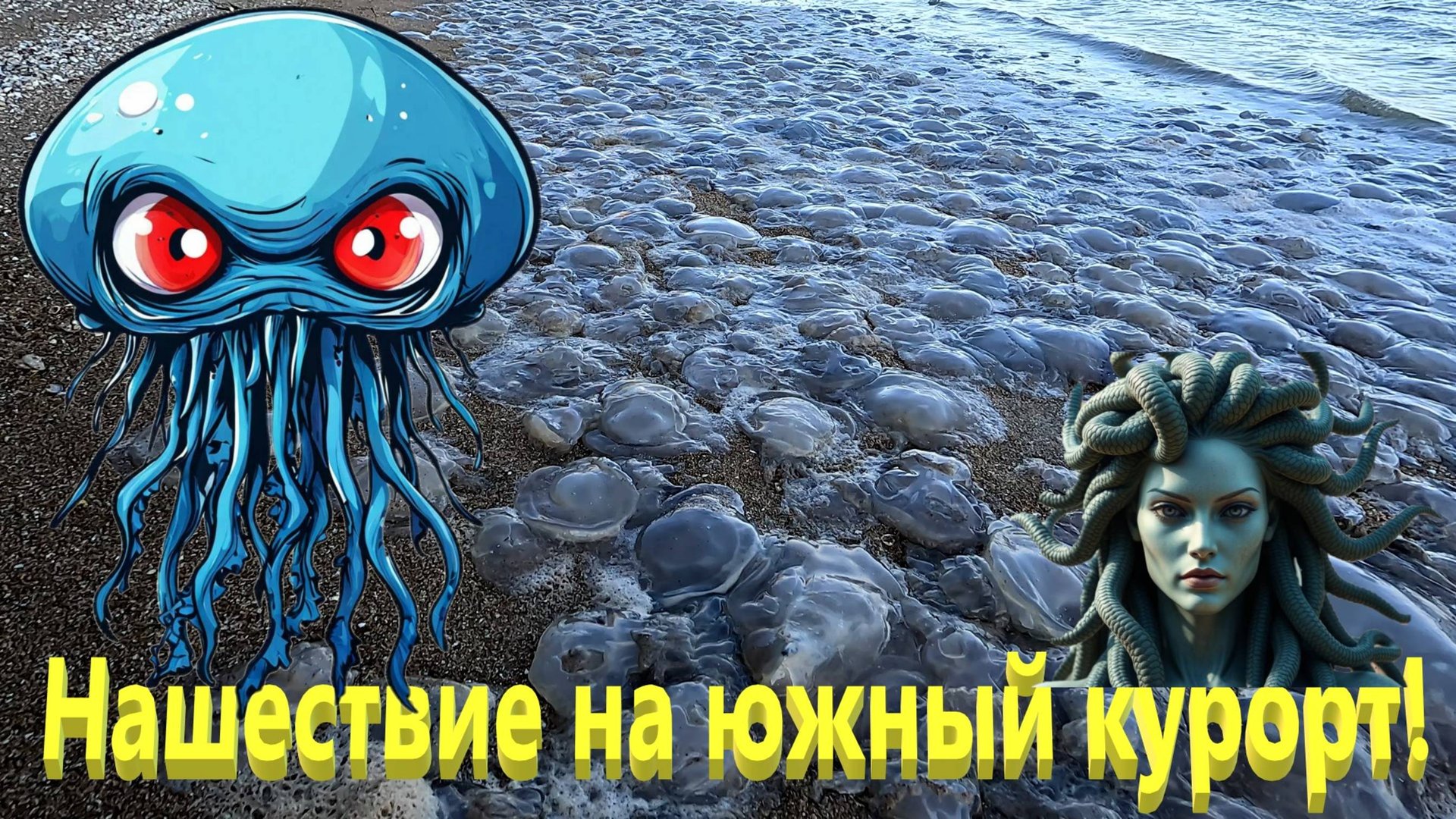 Нашествие на южный курорт. Ейск. Берег завален медузами. смотреть онлайн