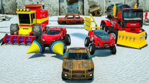 Отличная команда злых машин🚒 🚔 🚑 - АВТОМОБИЛИ и МОТОЦИКЛЫ с ГРУЗОВИКОМ-МОНСТРОМ и полицейской маш