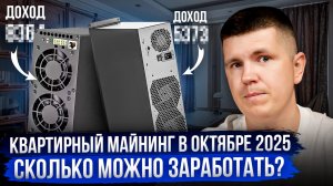 Квартирный майнинг в октябре 2025 | Сколько можно заработать?