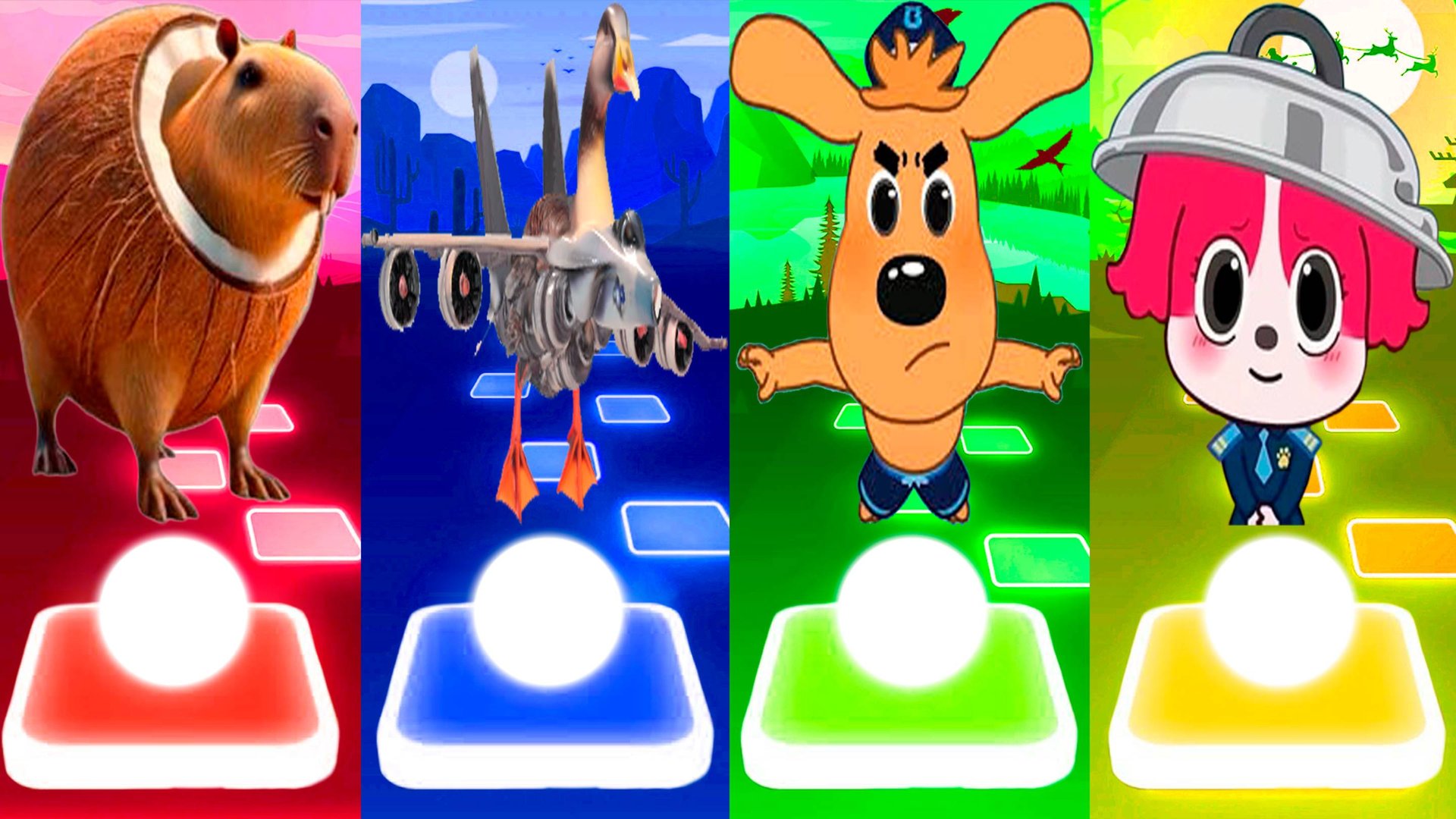 БУРБАЛОНИ ЛУЛИЛОЛИ 🆚 БОМБОМБИНИ ГУСИНИ 🆚 ШЕРИФ ЛАБРАДОР 🆚 ШЕРИФ ЛАБРАДОР | Tiles Hop №244 смотреть онлайн