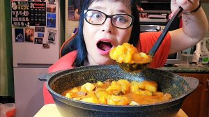 Мукбанг | Тушёная картошка с говядиной | Обжор Асмр