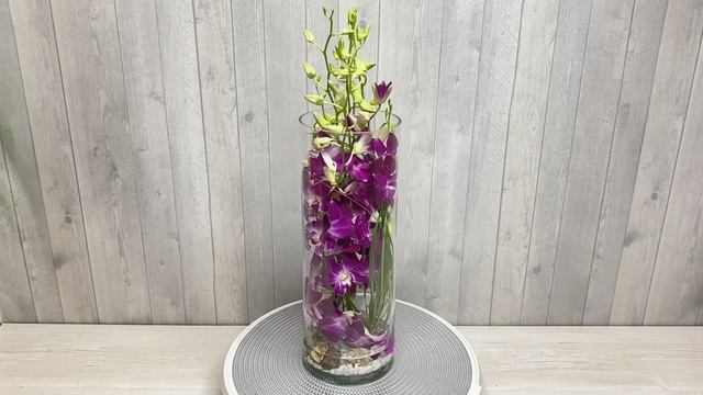 Композиция из орхидей в стекле на стол смотреть онлайн