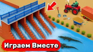 МУЛЬТИКИ ПРО ИГРУШКИ И МАШИНКИ ДЛЯ ДЕТЕЙ 🐊 ДАМБА С КРОКОДИЛАМИ И СУПЕРГЕРОЙ