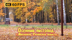 Осенний листопад в Семейном парке, город Михайлов, Рязанская область.