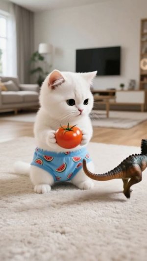 Котенок случайно спас яйцо и вылупил маленького динозаврика, но об этом сообщил отец кошки.