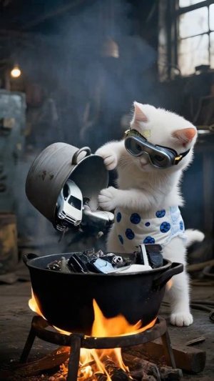 Кошачьего папу похитили, посмотрим, как искусственный котёнок спасёт папу#котята #