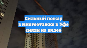 Сильный пожар в многоэтажке в Уфе сняли на видео