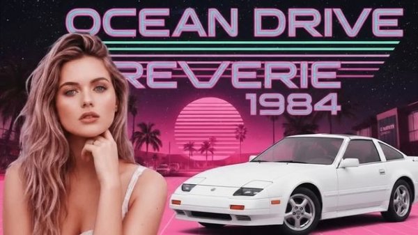 Synthwave Reflections Beneath Tangerine Skies