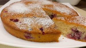 Пирог с ягодами Без яиц Манник с ягодами - очень нежный ароматный пирог