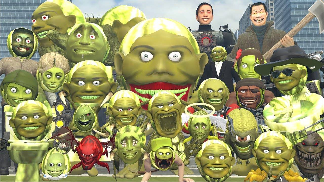 Битва Линг Ган С Женским Механическим Титаном Против Всей Семьи Линг Ган Мелон В Garrys Mod