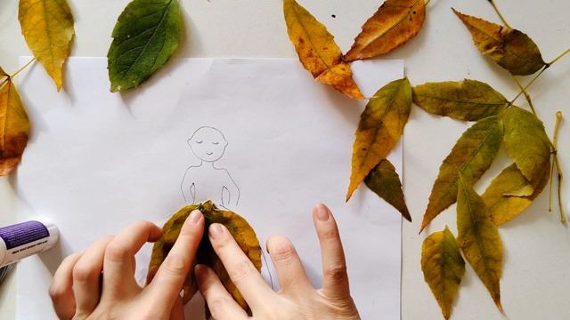 Поделка из осенних листьев для детей смотреть онлайн