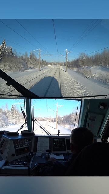 Прицельная проба тормозов 😬 с грузовым поездом на 3ЭС5К