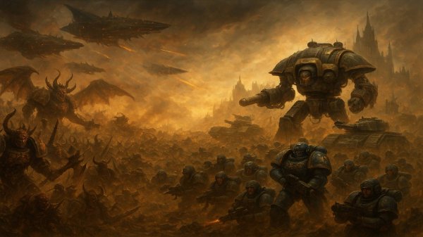 Комиссар и Недобитки - Над нами баржи Абаддона (Suno AI Cover) Warhammer 40000