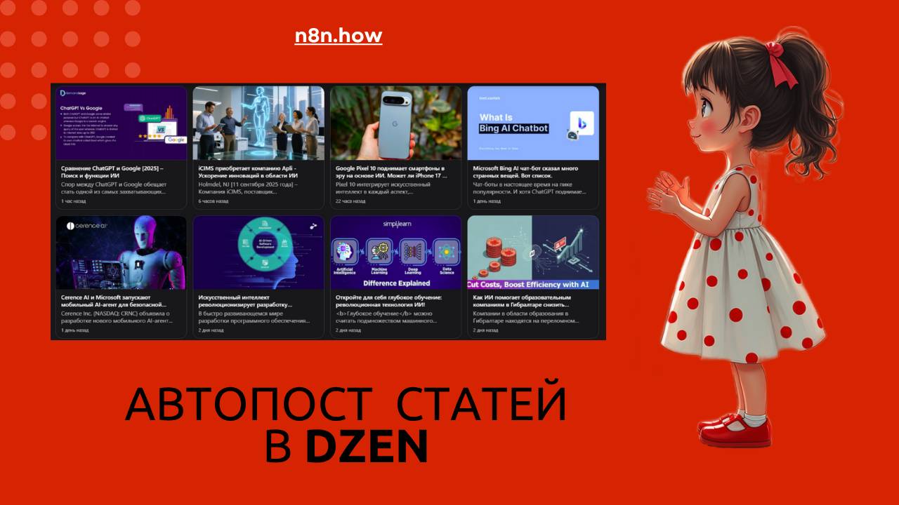 Автопостинг в дзен. Через N8n? Каплюшечку.