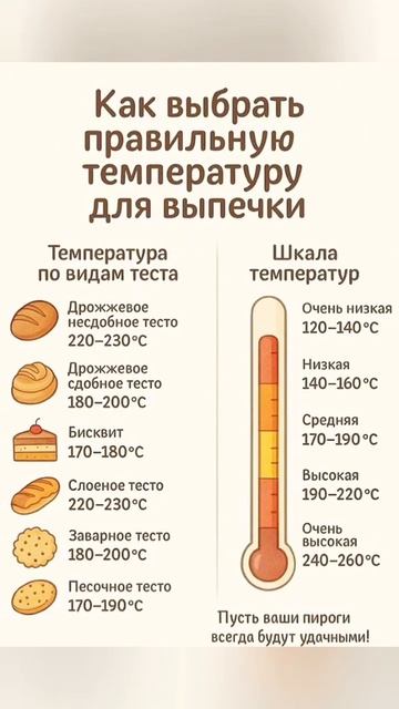 Температура выпечки. Сохрани себе