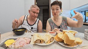 Мукбанг ХУДЕЮ на сдобе и ШАУРМЕ, без страданий! Вот такая у меня ДИЕТА! Семейный обед в России