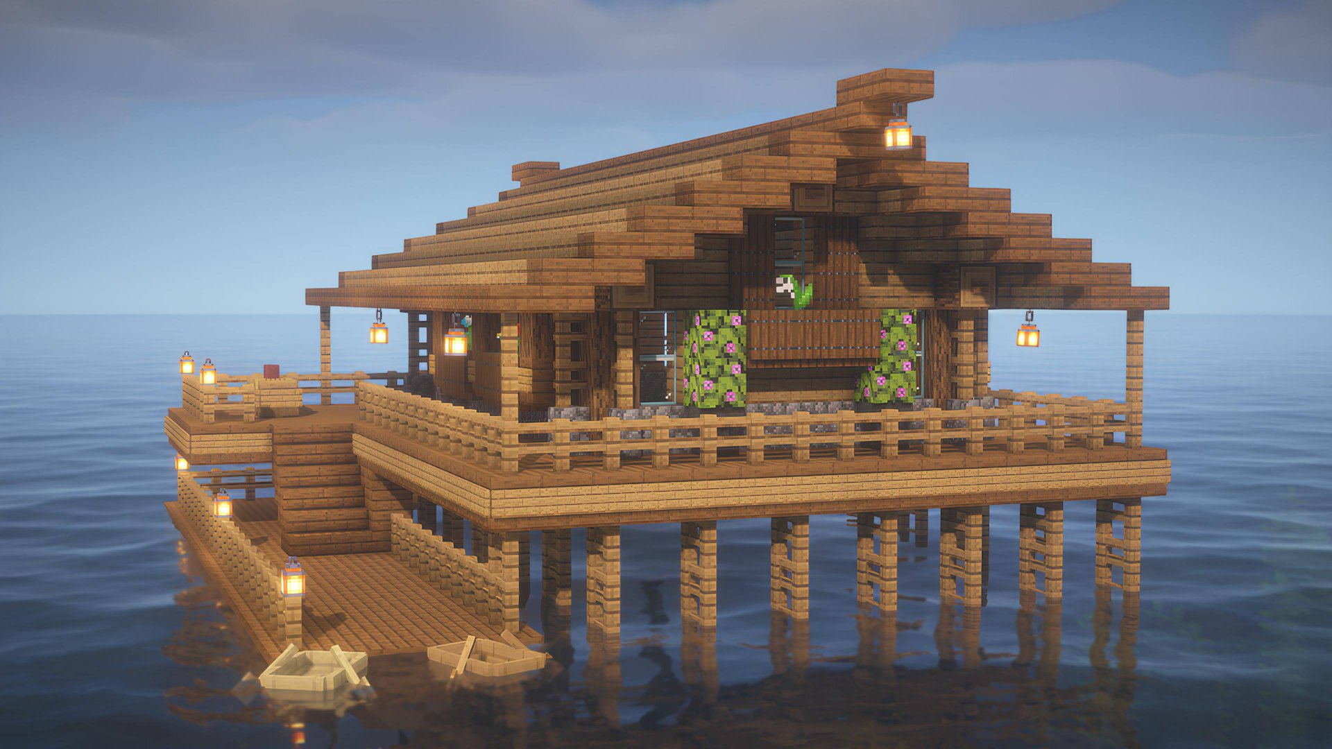 СТАРТОВЫЙ ДОМ НА ВОДЕ В MINECRAFT!