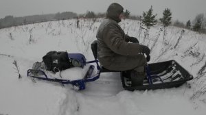 Мотобукировщик толкач Альбатрос-XLV9, как он едет по глубокому пухлому негу!?