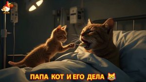 Папа Кот и его повседневные дела и заботы по воспитанию ребенка Котенка 😹 Юмор 😂 выпуск (11)