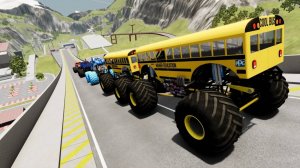 МУЛЬТИКИ ПРО МАШИНКИ 4К Эпические прыжки и столкновения на скоростном монстр-траке Beamng Drive #13