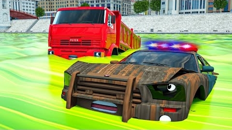 Гигантский суперкар JCB Камаз против полицейского суперкара автомобиль зомби | ГРУЗОВИК-МОНС