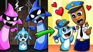 Малыш Тралалеро сбегает из семьи воров… Доволен новым папой Сахуром?! | Анимация Брейнрота и Спрунки