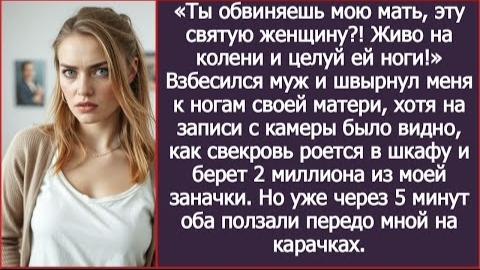 ИСТОРИИ ИЗ ЖИЗНИ/Живо на колени и целуй ноги моей матери,- крикнул муж и толкнул к её ногам/Рассказ смотреть онлайн