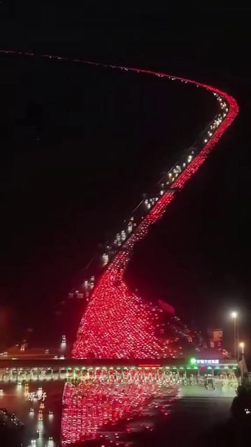 Огромная гигантская пробка в Китае