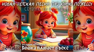 Волшебная тетрадь. РЫБКА ПЛАВАЕТ В РЕКЕ. Новая детская песня про юную поэтессу, розу и клубнику.