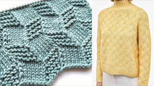 Замечательный рельефный узор спицами 🌺 Косая шахматка