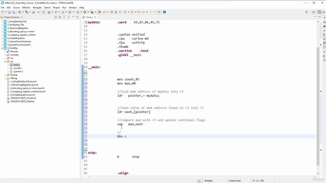 Section 6- Arithmetic and Logic Instructions, Lecture 51- Programming - Finding the Maximum Value смотреть онлайн