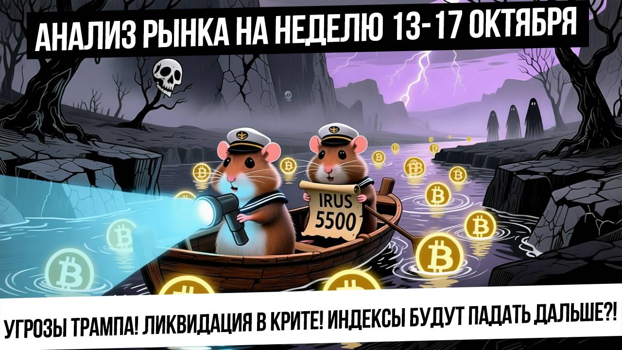 Анализ рынка на неделю 13-17 октября. Ликвидация в крипте! Падение индексов! Наш рынок устоял?! смотреть онлайн