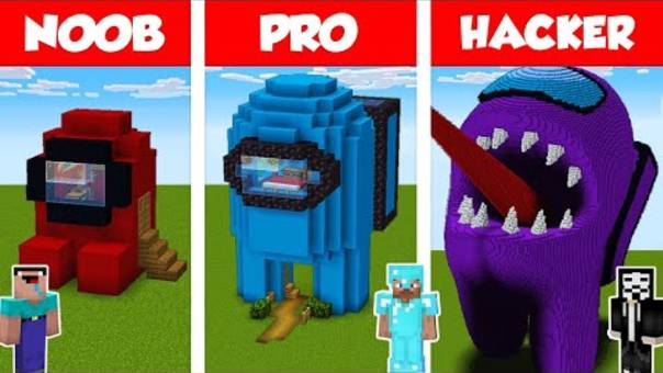 Minecraft NOOB vs PRO vs HACKER_ AMONG US HOUSE BUILD CHALLENGE in Minecraft _ Animation смотреть онлайн
