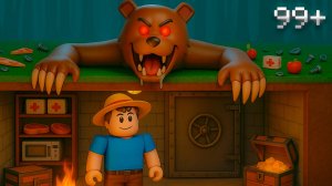 99 НОЧЕЙ В БУНКЕРЕ ПРОТИВ ГОЛОДНОГО МЕДВЕДЯ В РОБЛОКС!