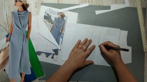 Моделирование. Платье с запахом на пуговицах-обманках. Выкройка № 1828.