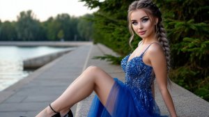 Сочная выпускница в коротком платье
