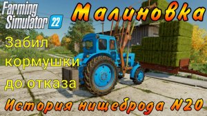 Farming Simulator 22. Малиновка. История нищеброда №20. Забил кормушки до отказа.