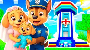 ПОСТРОИЛ БАЗУ для СЕМЬИ СКАЙ и ГОНЩИКА и РЕБЁНОК ЩЕНЯЧИЙ ПАТРУЛЬ в МАЙНКРАФТ