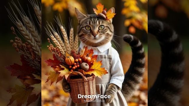 Кот и осень