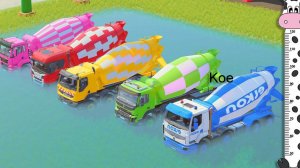 Мультики для детей про яркие машинки. Мультики про грузовые машинки с в речке. Бетономешалки