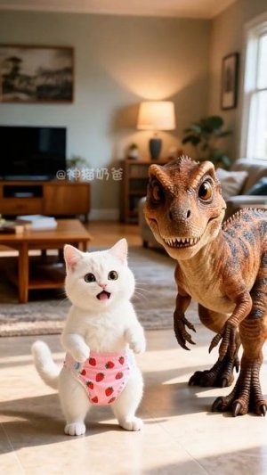 Котик и динозаврик