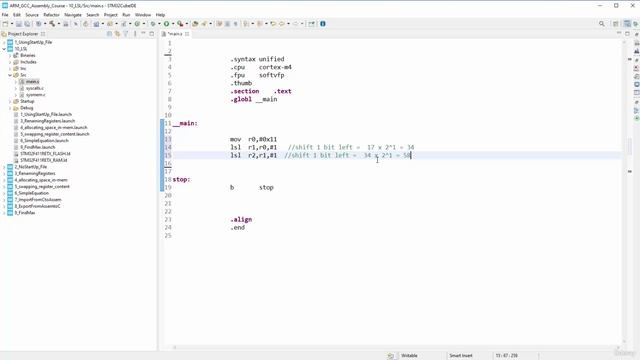 Section 6- Arithmetic and Logic Instructions, Lecture 52- Programming - Experimenting with the LSL смотреть онлайн