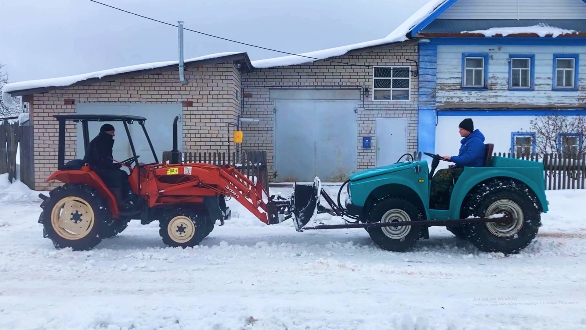 Минитрактор Kubota против самодельного 