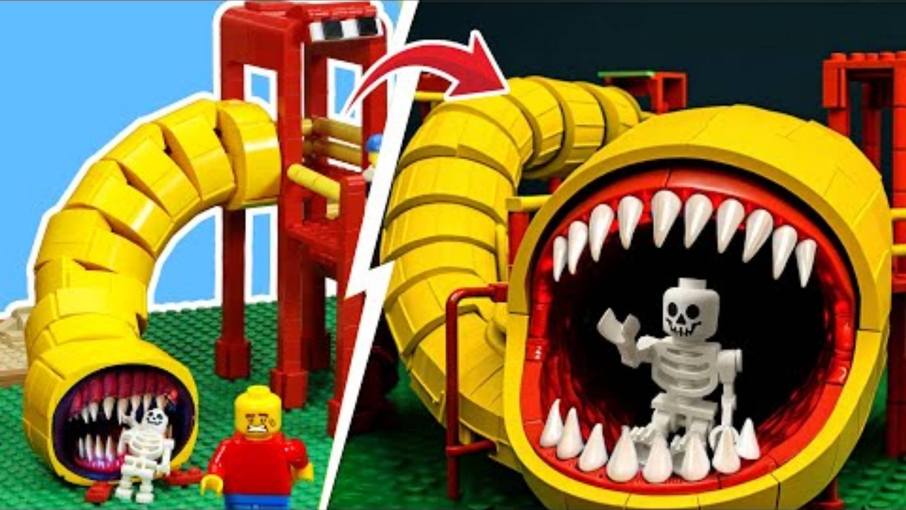 Убегай от Lego Extra SCP, Creepy Slide Eater Life Hunting Хоррор Площадки