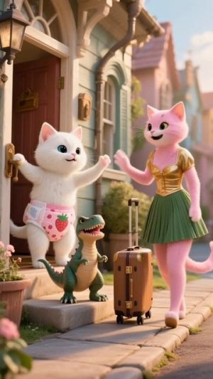 Котенок  распознают динозавров как братьев